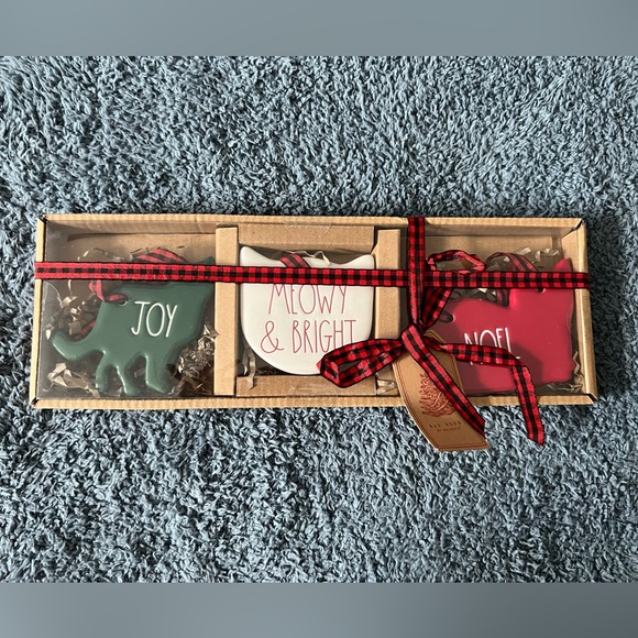 Rae Dunn Cat Christmas Ornaments NIB - Picture 4 of 6